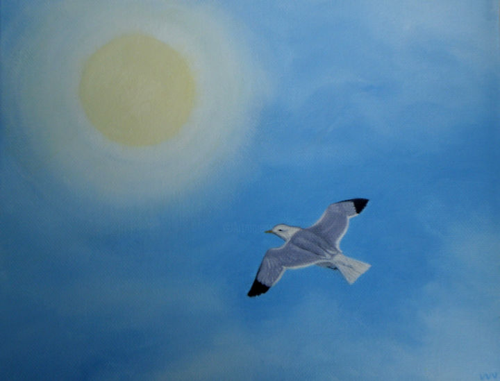 Painting titled "Flying High" by Vicki Van Vynckt, Original Artwork, Oil