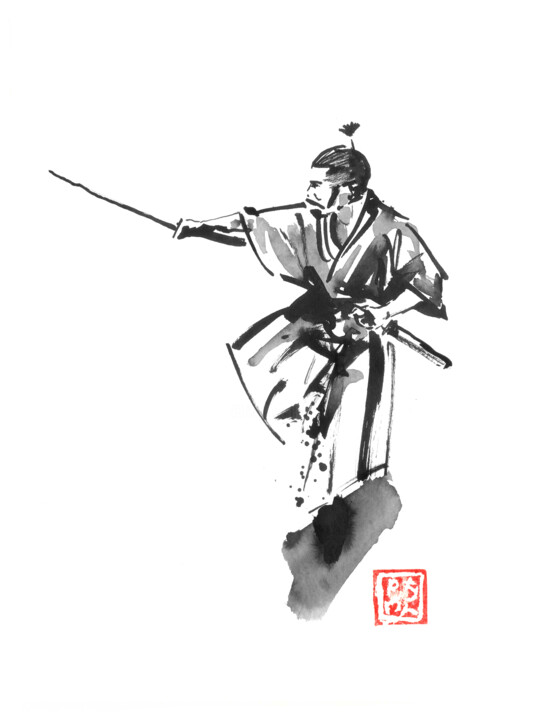 Samurai Position, Drawing by Péchane