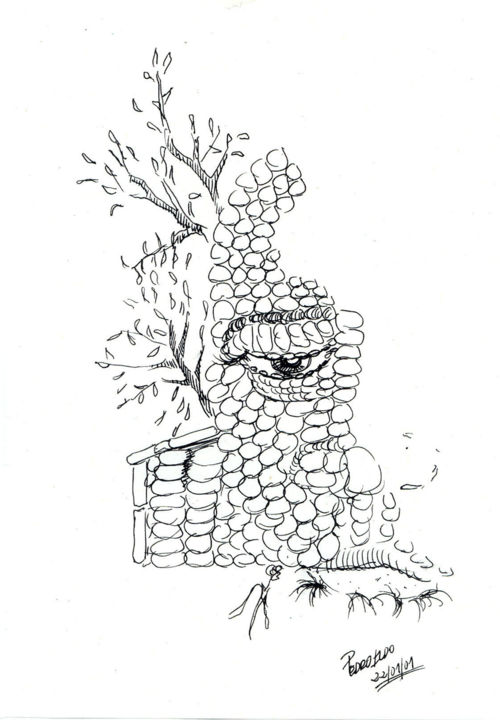 Zeichnungen mit dem Titel "Muralhas.jpg" von Pedro Ildo, Original-Kunstwerk, Marker