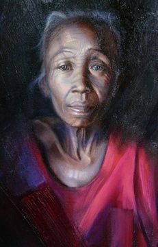 Pintura titulada "Old woman, art-and-…" por Pedro Sanz, Obra de arte original