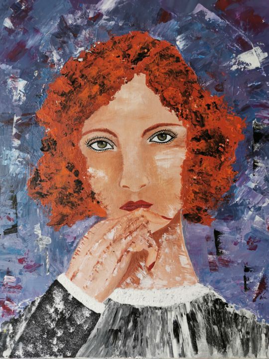 Картина под названием "Réflexion" - Michèle Cerbello (Peintre), Подлинное произведение искусства, Акрил Установлен на Деревя…