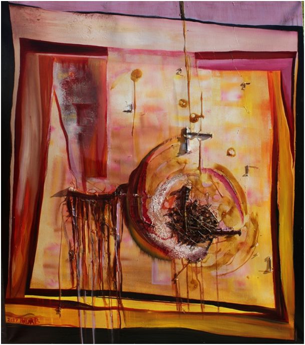 Peinture intitulée "rouille" par Peinture Abstraite, Œuvre d'art originale, Huile