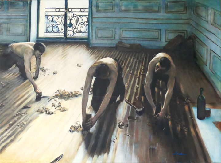 Peinture intitulée "D'après Caillebotte" par Jade, Œuvre d'art originale, Huile