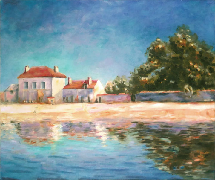 Peinture intitulée "D'après Sisley" par Jade, Œuvre d'art originale, Huile