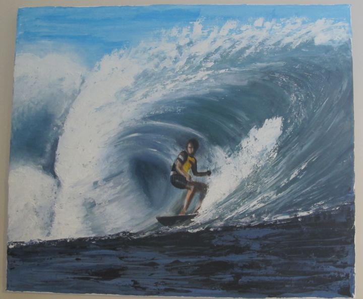 Peinture intitulée "Le Surfeur" par Dany.R, Œuvre d'art originale
