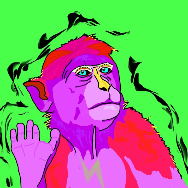 Arte digital titulada "Baboon" por Pelin Gürses, Obra de arte original, Trabajo Digital 2D