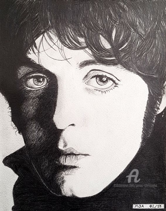 Drawing titled "Sir Paul" by Moa Dessins, Original Artwork