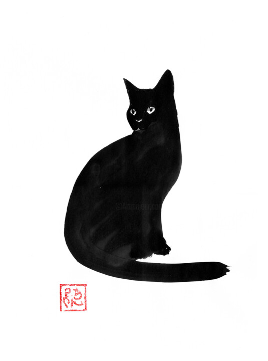 chat noir dessin