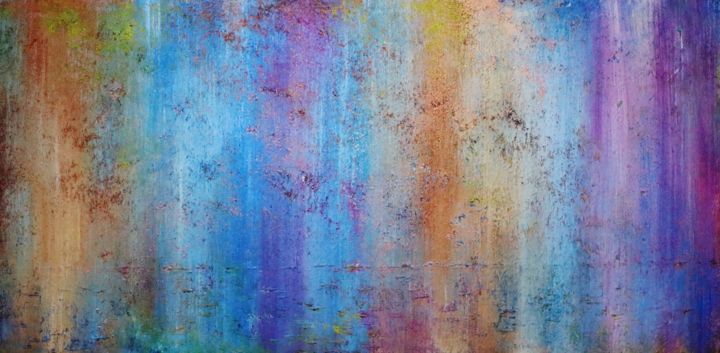 Pittura intitolato "Abstract,blue,purpl…" da Artstage, Opera d'arte originale, Acrilico