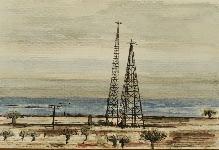 Peinture intitulée "ANIT/MONUMENT" par Perihan Dikilitaş, Œuvre d'art originale, Aquarelle