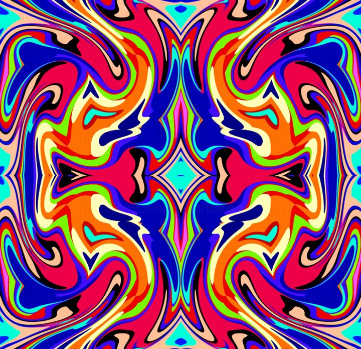 Цифровое искусство под названием "Colorful-tapestry" - Peter Jalesh, Подлинное произведение искусства, Цифровая живопись