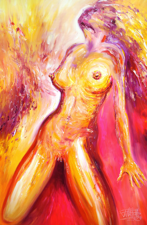 Pintura intitulada "Erotic Nude: Hot Pa…" por Peter Nottrott, Obras de arte originais, Acrílico