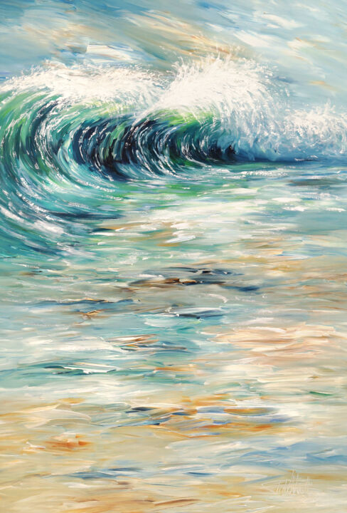 Картина под названием "Seascape Breaking W…" - Peter Nottrott, Подлинное произведение искусства, Акрил