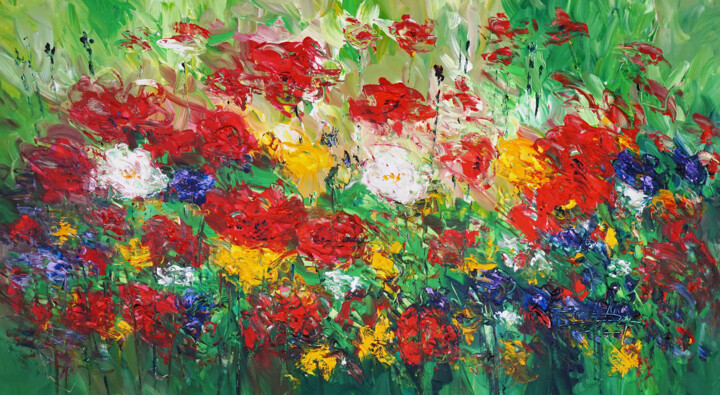 "Red Poppies L 1" başlıklı Tablo Peter Nottrott tarafından, Orijinal sanat, Akrilik