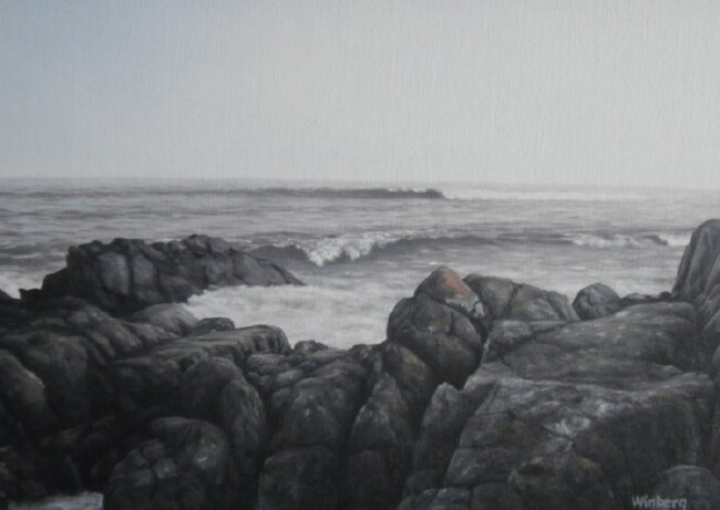 Painting titled "Waves at Stenshuvud" by Peter Winberg, Original Artwork