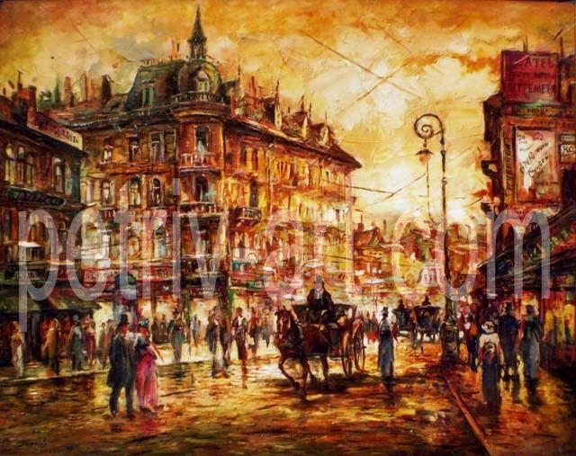 绘画 标题为“Городской пейзаж 4” 由Владимир Петрив, 原创艺术品, 油