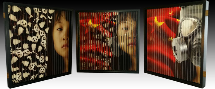 Коллажи под названием "China" - Lauren Hip, Подлинное произведение искусства, Декупаж
