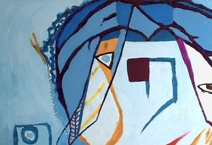 Schilderij getiteld "Hommage à Picasso" door Marie Phebidias, Origineel Kunstwerk, Acryl