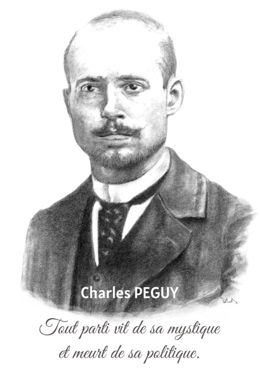 "Charles Péguy" başlıklı Resim Philip Dietrich tarafından, Orijinal sanat, Grafit