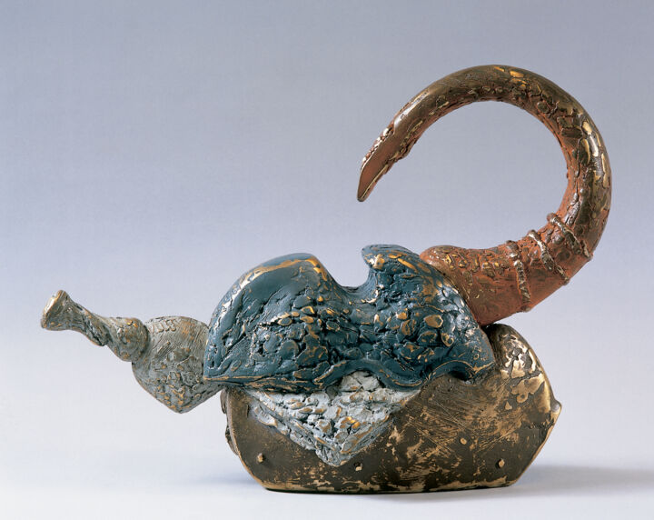 Sculpture titled "Teapot 16" by Philipp Rukavishnikov, Original Artwork, Bronze