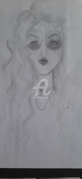 Dessin intitulée "SHADES OF HER 1" par Blackbeauty13, Œuvre d'art originale, Crayon