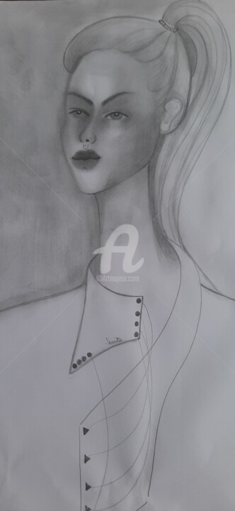 Dessin intitulée "SHADES OF HER 2" par Blackbeauty13, Œuvre d'art originale, Crayon