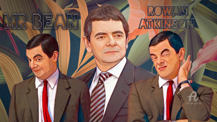 Digitale Kunst getiteld "Mr Bean" door Phoenix Arts, Origineel Kunstwerk, Digitaal Schilderwerk