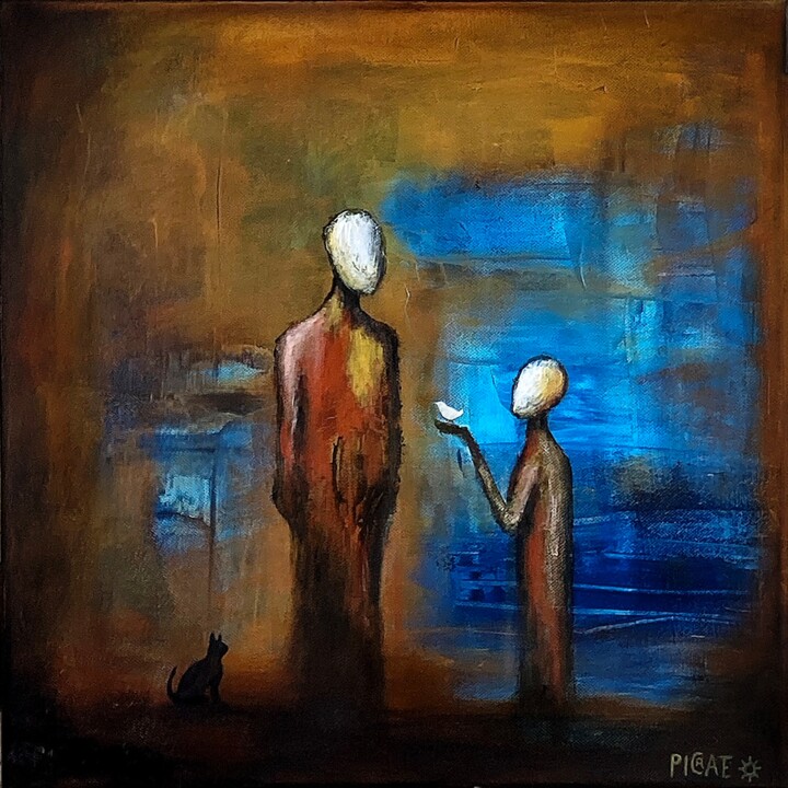 Painting titled "Faut-il faire Confi…" by Picrate, Original Artwork, Acrylic