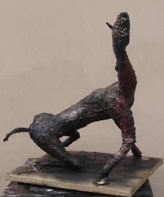 Скульптура под названием "cavallo morente" - Piero Ceargioli, Подлинное произведение искусства