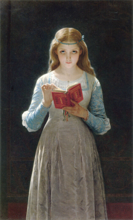 Schilderij getiteld "Ophélie / Pause réf…" door Pierre Auguste Cot, Origineel Kunstwerk, Olie