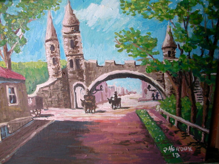 Painting titled "Place Saint Louis." by Pierre Héroux, Original Artwork, Oil