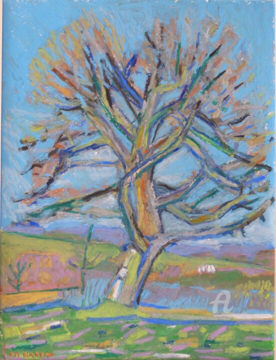 Painting titled "CHENE" by Pierre-Marie Blardoni, Original Artwork, Pastel