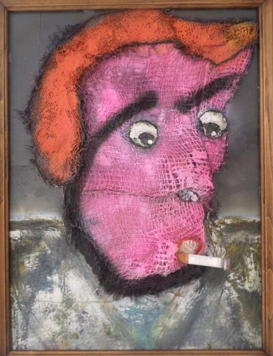 Arte textil titulada "Pink puff" por Pilado, Obra de arte original, Hilo