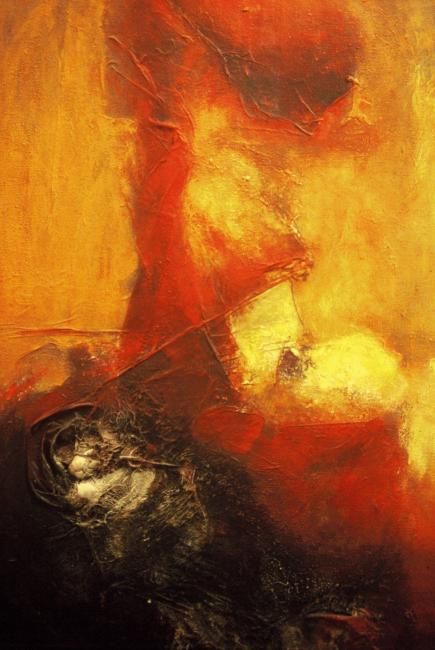 Pittura intitolato "de tierra y fuego" da Juan Claudio Ondarza, Opera d'arte originale