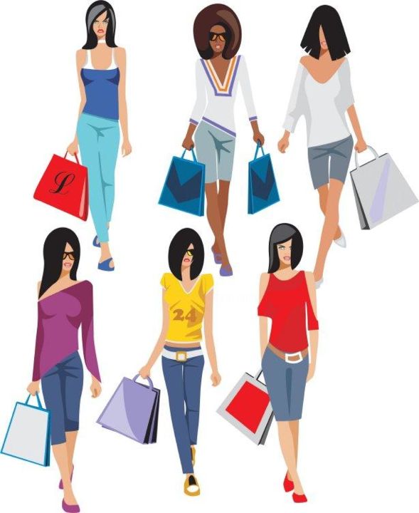 Digital Arts titled "shopping girls" by Ivaylo Ivanov, Original Artwork