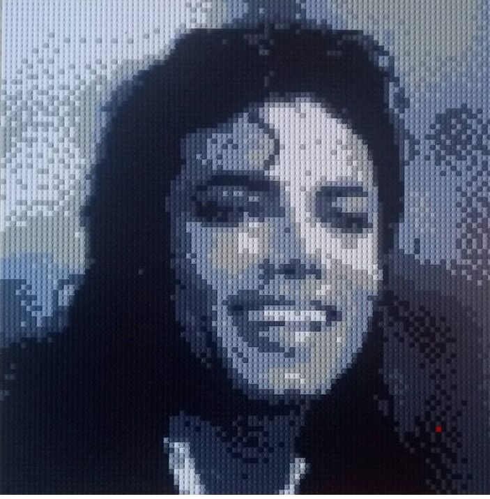 Escultura titulada "Michael Jackson ô L…" por Pix'Elle Art Mosaïque, Obra de arte original, Mosaico Montado en Panel de made…