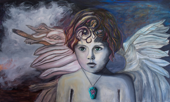 Painting titled "Angels" by Pizolik, Original Artwork, Acrylic