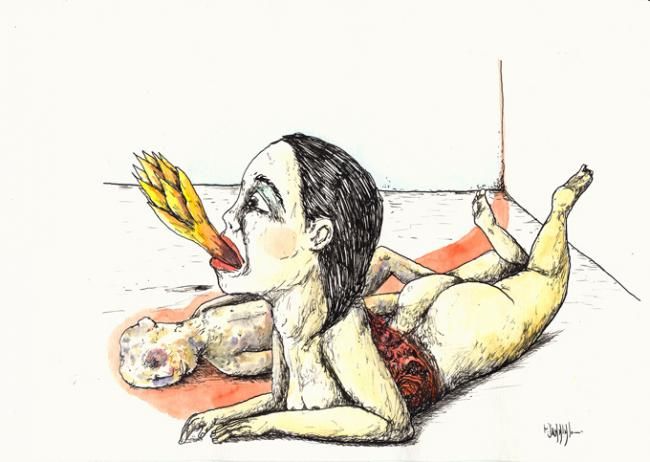 Zeichnungen mit dem Titel "Hélène ou La Mauvai…" von Patrick Jannin, Original-Kunstwerk, Andere