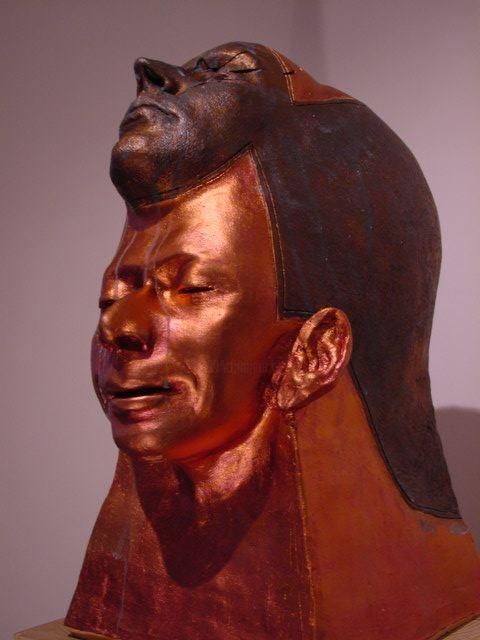 Skulptur mit dem Titel "dominicia" von Manuel Richard (Ambassade De La Planéte Kih), Original-Kunstwerk, Keramik
