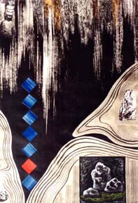Collages intitulée "Buddha with Diamonds" par Pnina Granirer, Œuvre d'art originale, Autre