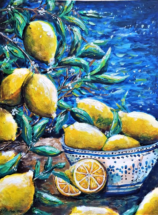 "Limones" başlıklı Tablo Isabelle Pop tarafından, Orijinal sanat, Akrilik