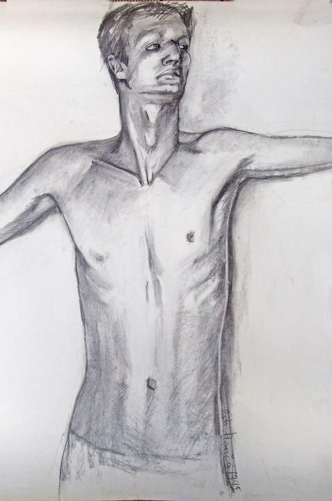 Pintura intitulada "Body study" por Rita Pranca, Obras de arte originais, Pastel