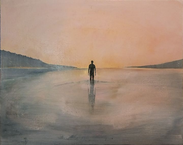 Pintura intitulada "Alone" por Gregor Pratneker, Obras de arte originais, Óleo