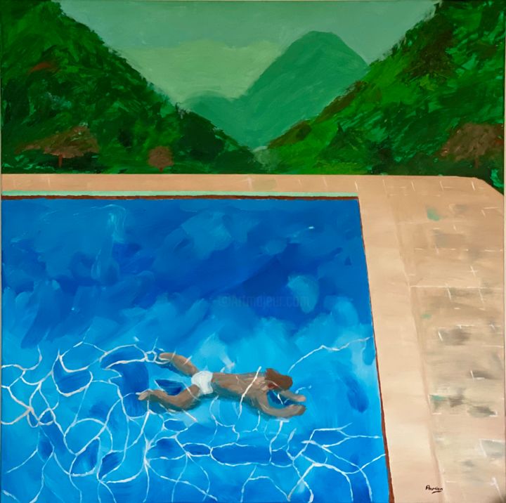 Painting titled "Dream Swim" by Xav Premier, Original Artwork, Acrylic