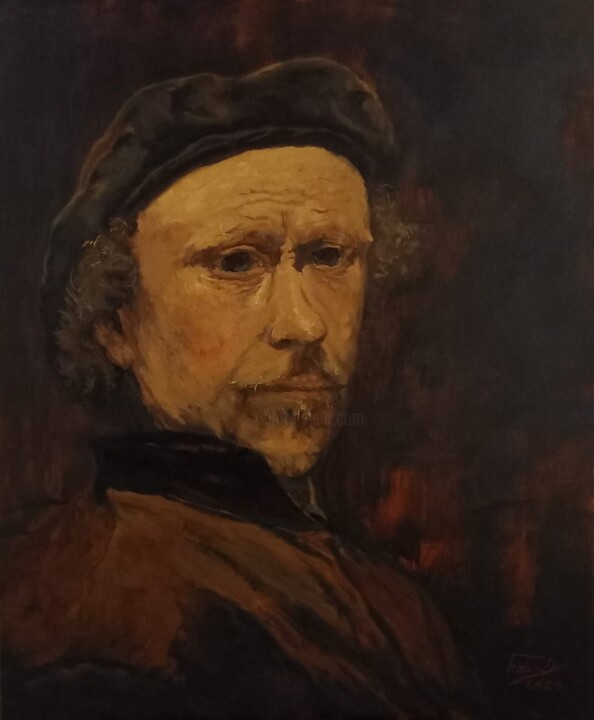 제목이 "Rembrandt portrait"인 미술작품 Prokaj Dávid로, 원작, 기름