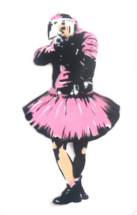 图画 标题为“Pink cop” 由Canned, 原创艺术品, 模版