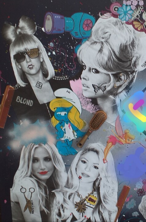 绘画 标题为“Blue Blond” 由Pszart, 原创艺术品, 丙烯 安装在artwork_cat.上