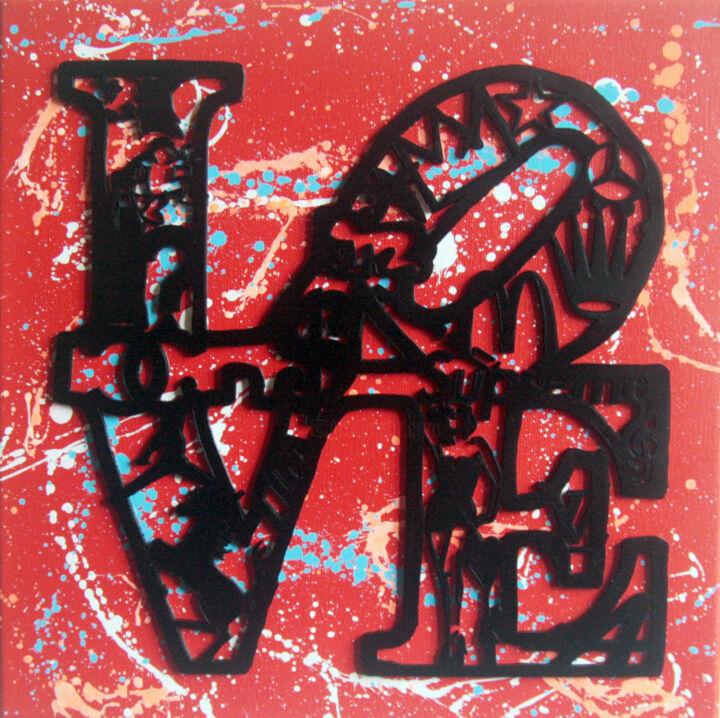 Pintura intitulada "PyB Love logos & ar…" por Pyb, Obras de arte originais, Colagens