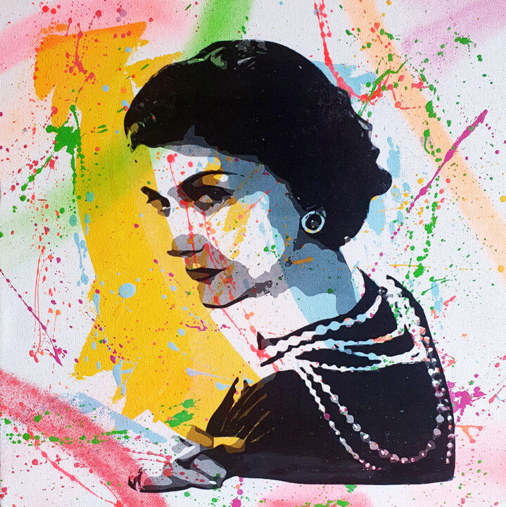 Pintura intitulada "PyB Coco Chanel, 20…" por Pyb, Obras de arte originais, Acrílico Montado em Armação em madeira