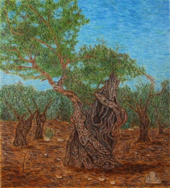 Painting titled "Tree 1" by Raanan Spiro, Original Artwork, Oil